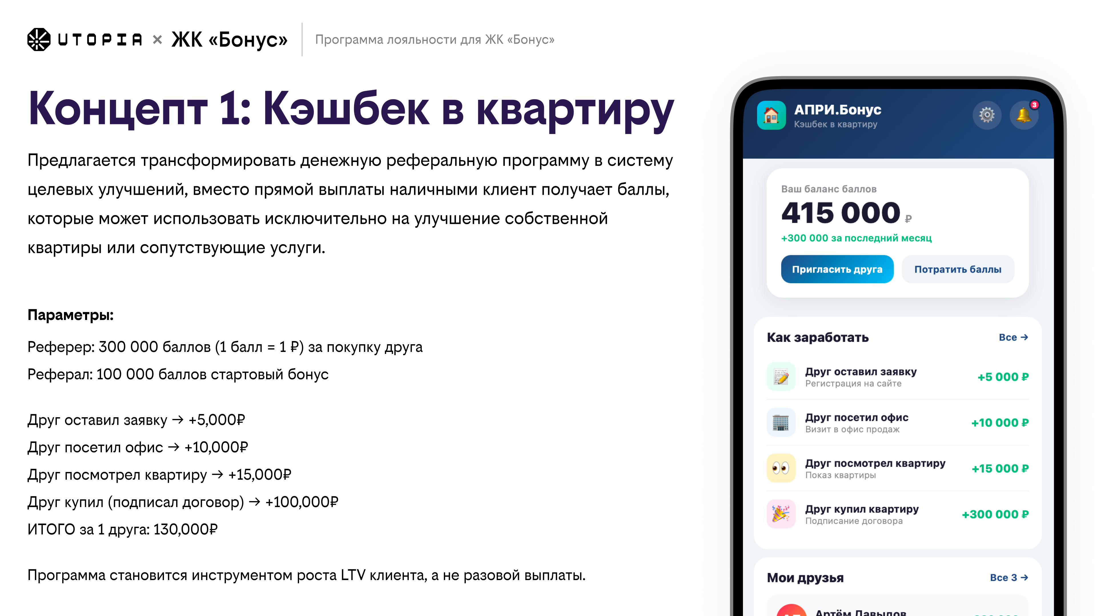 Концепт 1: Кэшбек в квартиру